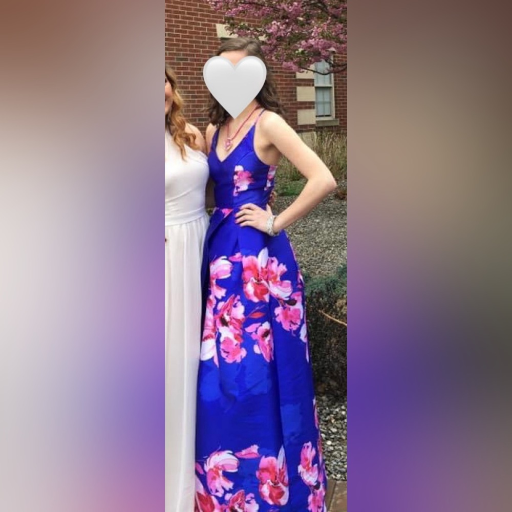 Women's/Junior's Royal Blue Floral Formal Dress Size 1